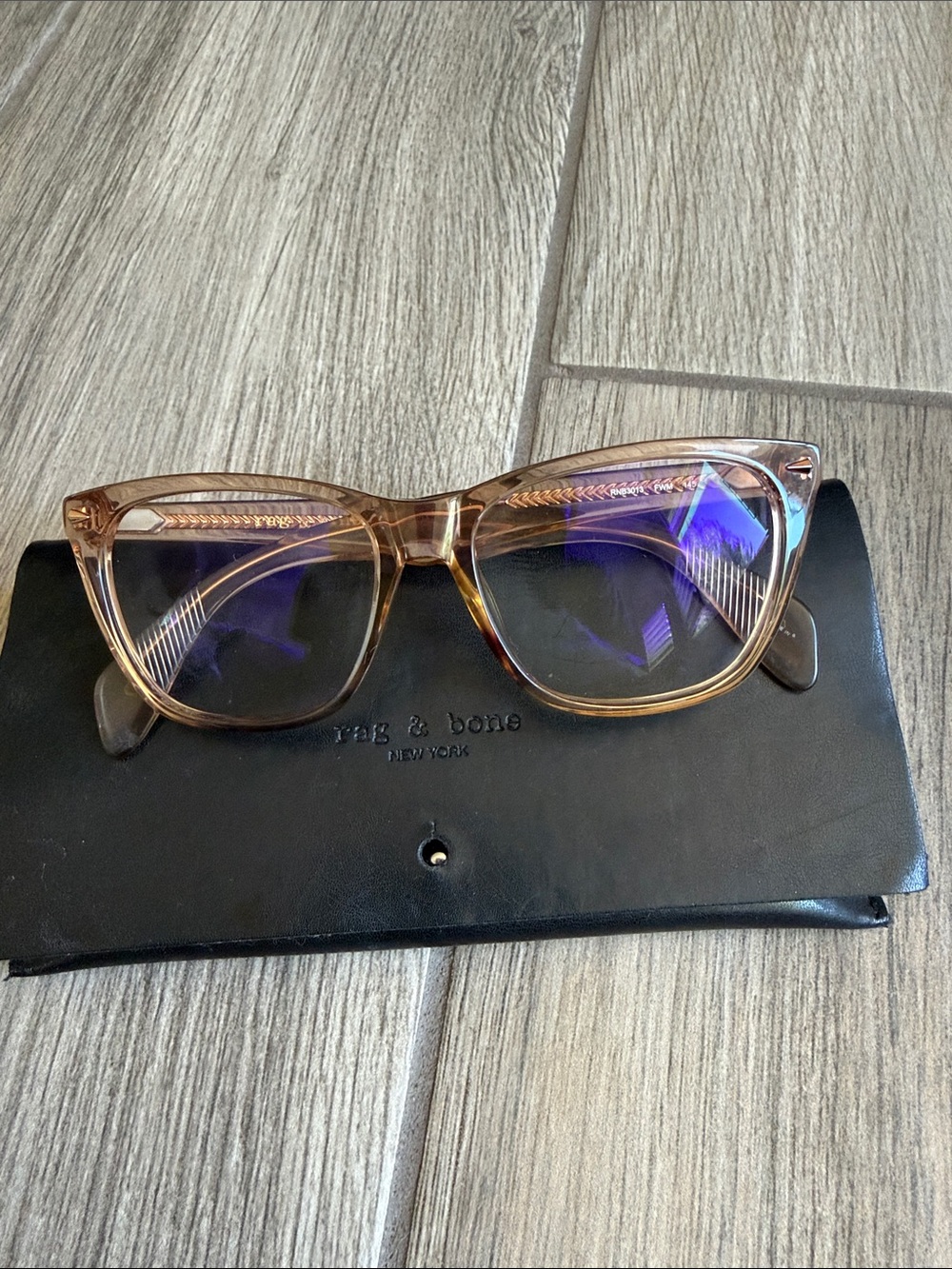 rag & bone Transparent Light Brown Eye Glasses